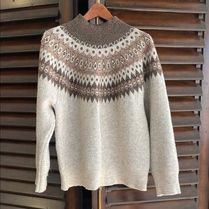 JOIE Cozy Fair Isle Sweater XL Warm Wool Blend